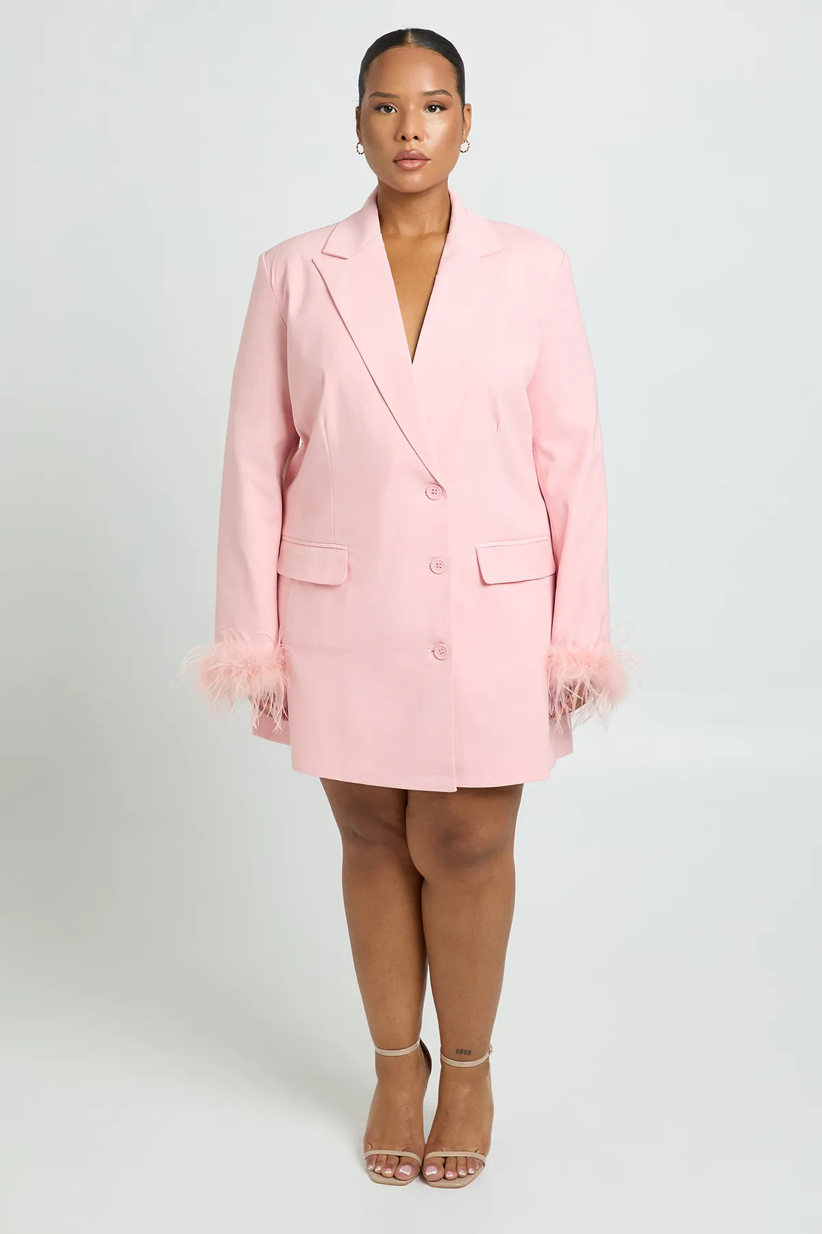 Plus Feather Cuff Blazer Dress | boohoo (US & Canada)
