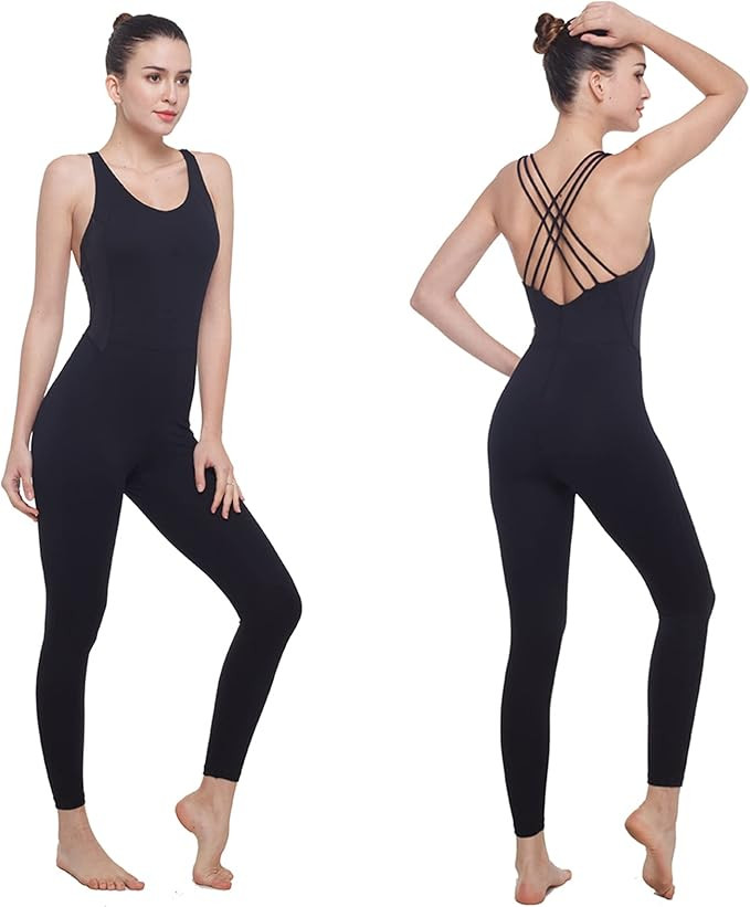 Amazon.com: LOVESOFT Women's Sleevesless Bodysuit Dance Unitard, Backless Bodycon Rompers Jumpsui... | Amazon (US)