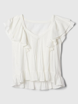 Pintuck Flutter Sleeve Top | Gap Factory