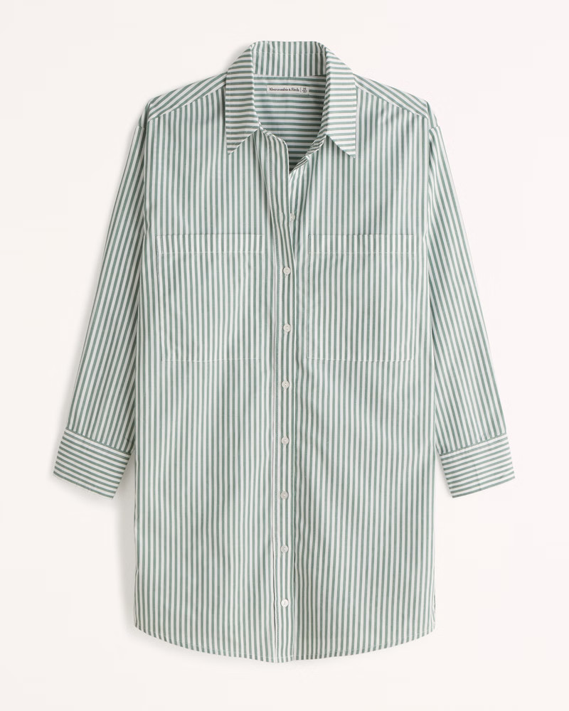 Relaxed Poplin Shirt Dress | Abercrombie & Fitch (US)