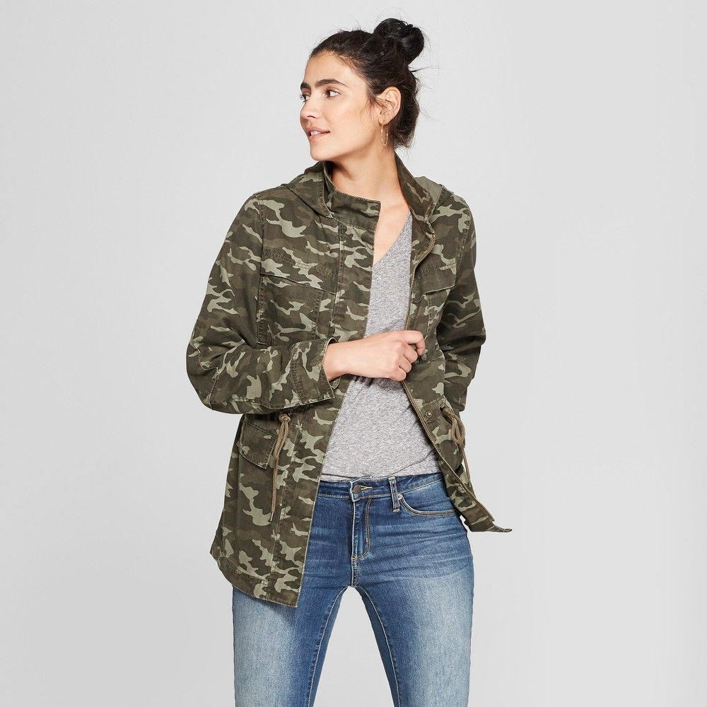 Women's Camo Print Utility Anorak Jacket - Universal Thread Green XS | Target