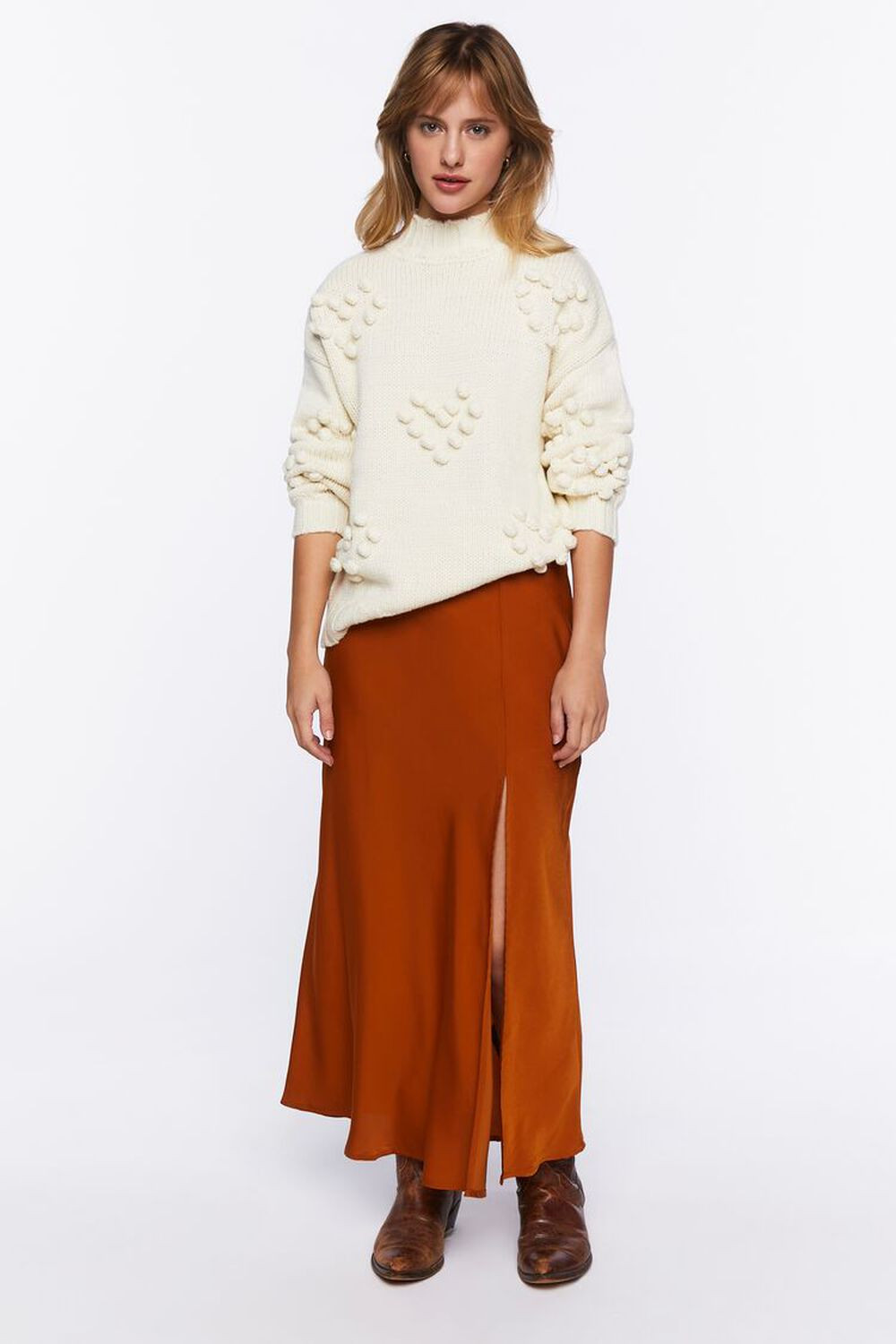 Ball Knit Heart Sweater | Forever 21 (US)