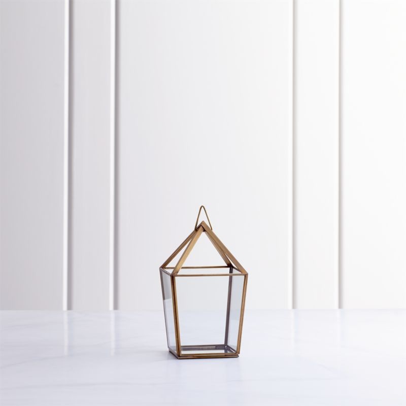 Lillian Brass Metal Small Lantern + Reviews | Crate and Barrel | Crate & Barrel