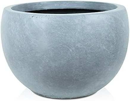 Kante RC0049C-C60611 Lightweight Concrete Outdoor Round Bowl Planter, 20" x 20" x 13", Slate Gray | Amazon (US)