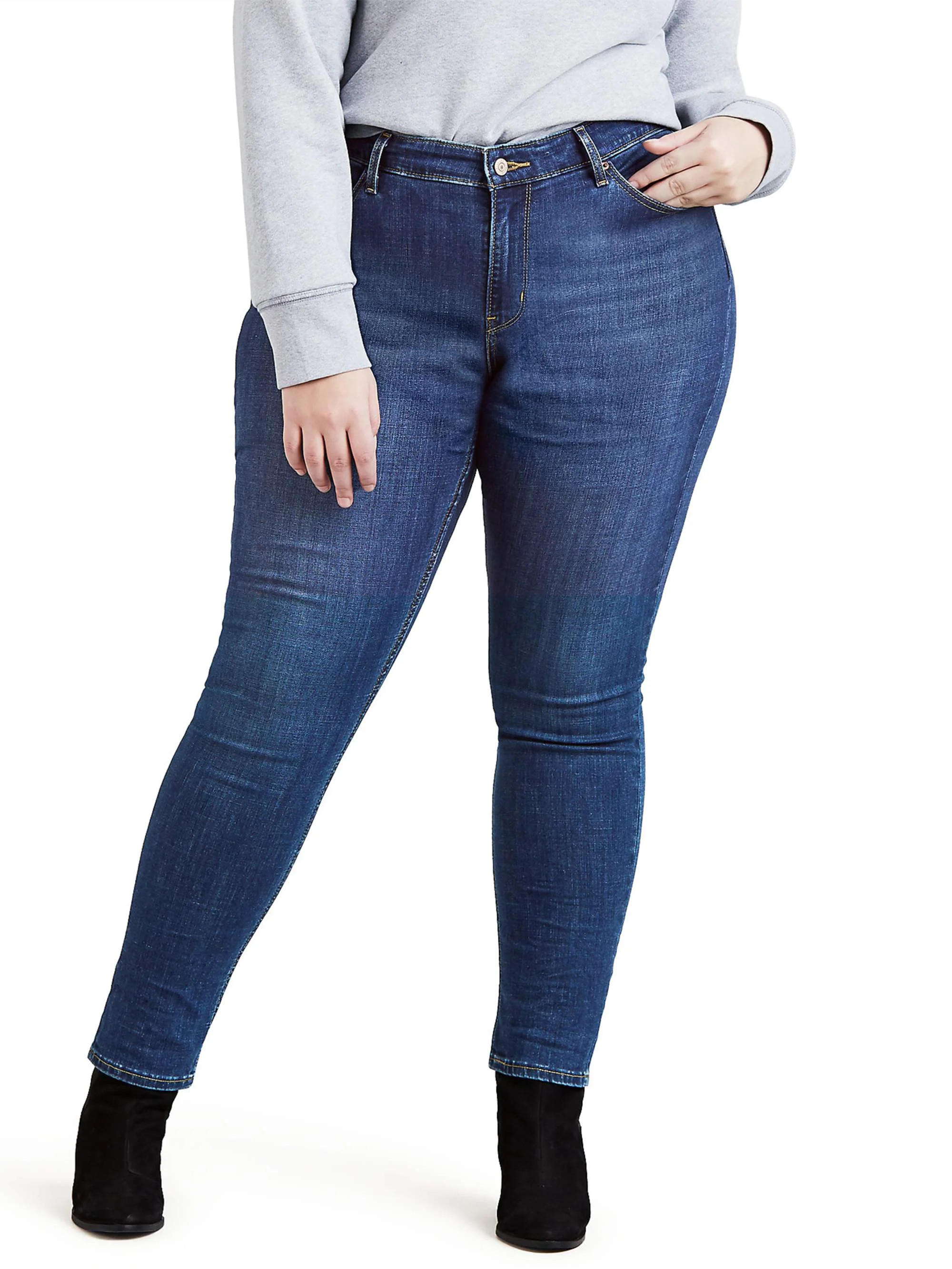 Levis Women's Plus Size 711 Stretch Mid Rise Skinny Jeans - Walmart.com | Walmart (US)