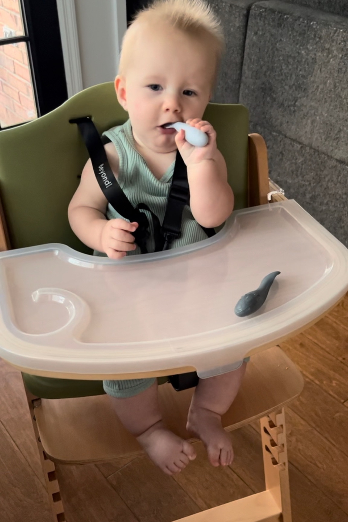 Did you know that you can let your kiddo “practice” for starting solids by letting them sit in their high chair and practice using and mouthing their utensils? This can be a fun way to incorporate them in the meal time before they turn six months. 

#LTKBump #LTKKids #LTKFamily