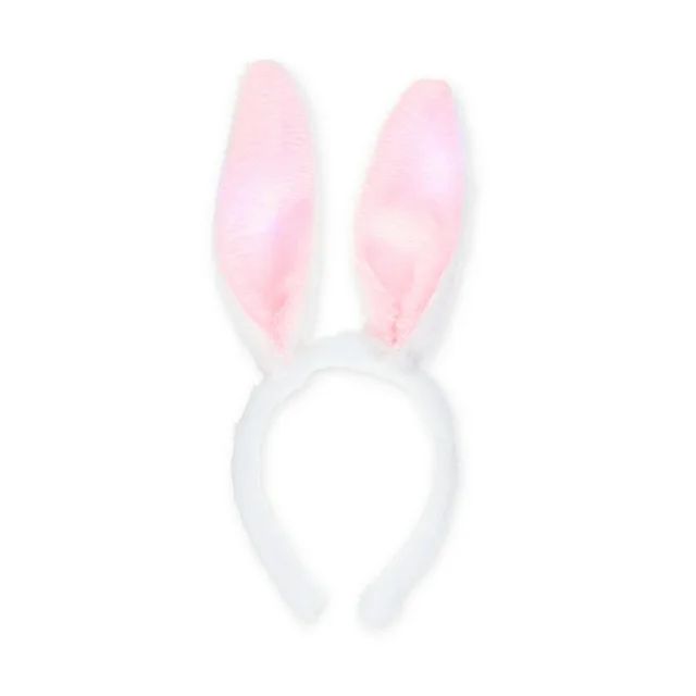 Easter Pink & White Light-up Bunny Ear Headband, by Way To Celebrate | Walmart (US)