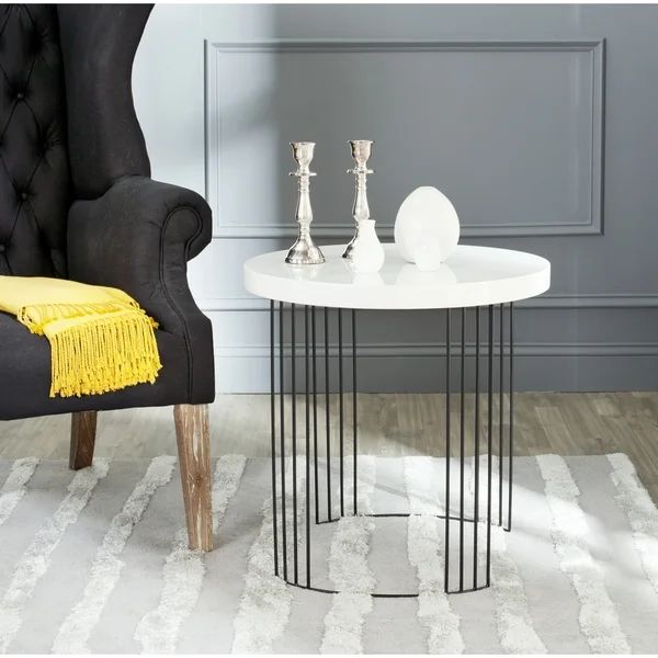 Safavieh Mid-Century Modern Kelly White Lacquer Side Table | Bed Bath & Beyond