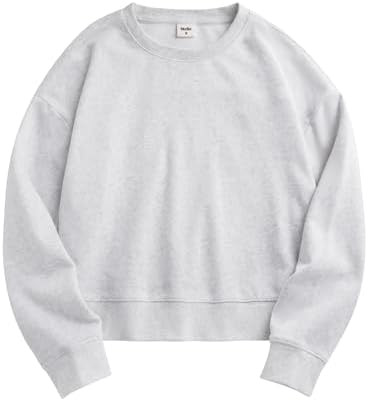 Stelle Cropped Sweatshirts for Women Cotton Long Sleeve Crop Tops Crewneck Pullover Oversized Swe... | Amazon (US)