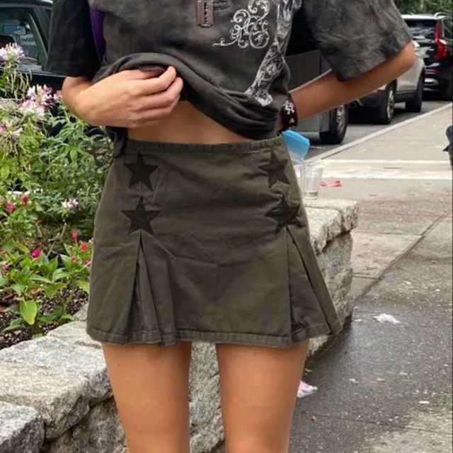 Sosana - High-Waist Star Print Mini Pleated Denim Skirt | YesStyle | YesStyle Global