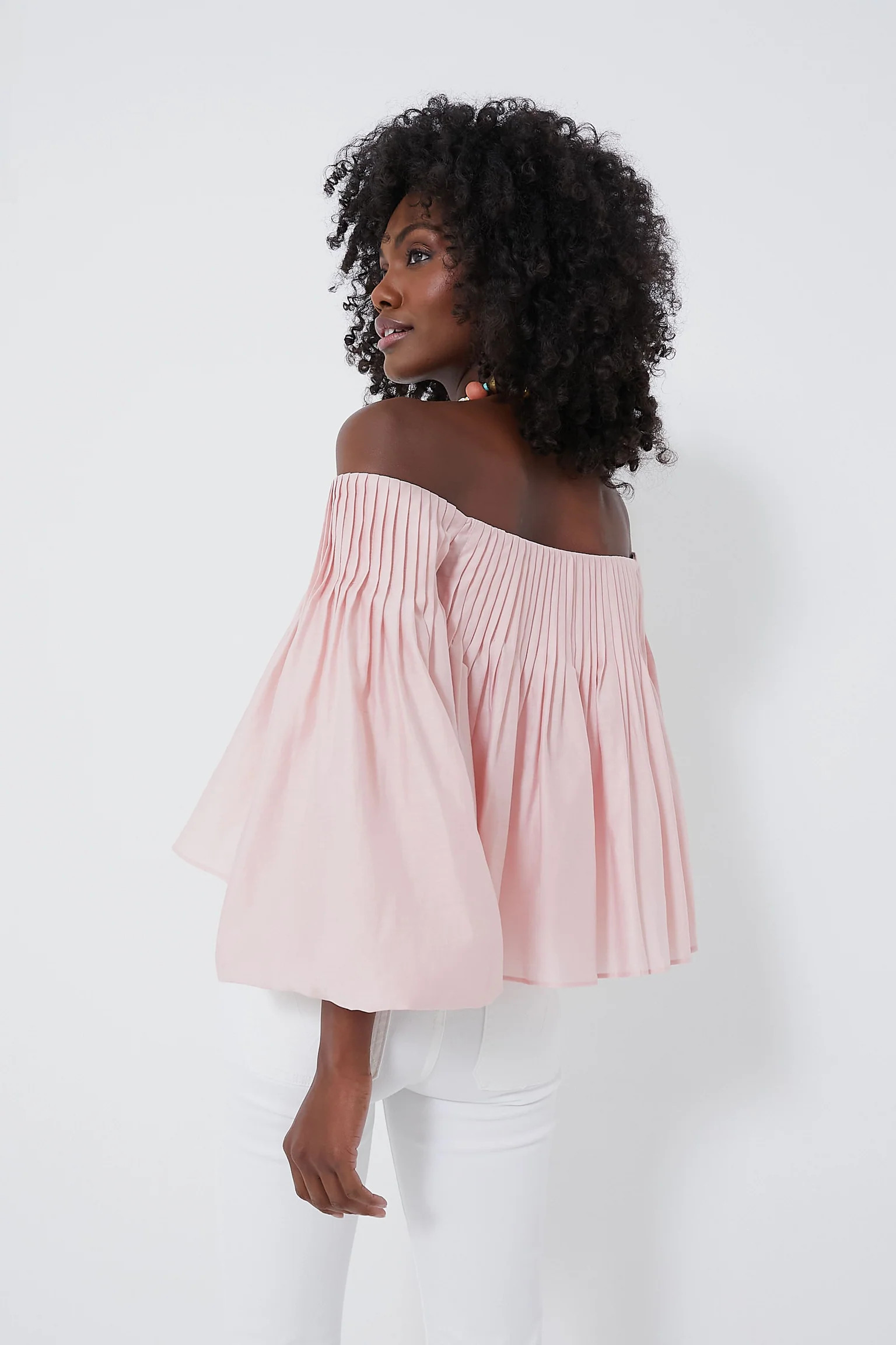 Light Pink Pleated Portia Top | Tuckernuck (US)