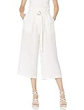 The Drop Women's Laurel Loose Wide Leg Cropped Belted Linen Culotte Pant, Cream, S | Amazon (US)