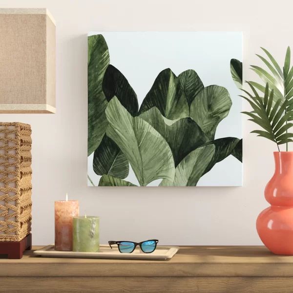 'Celadon Palms I' Wrapped Canvas Painting on Canvas | Wayfair Professional