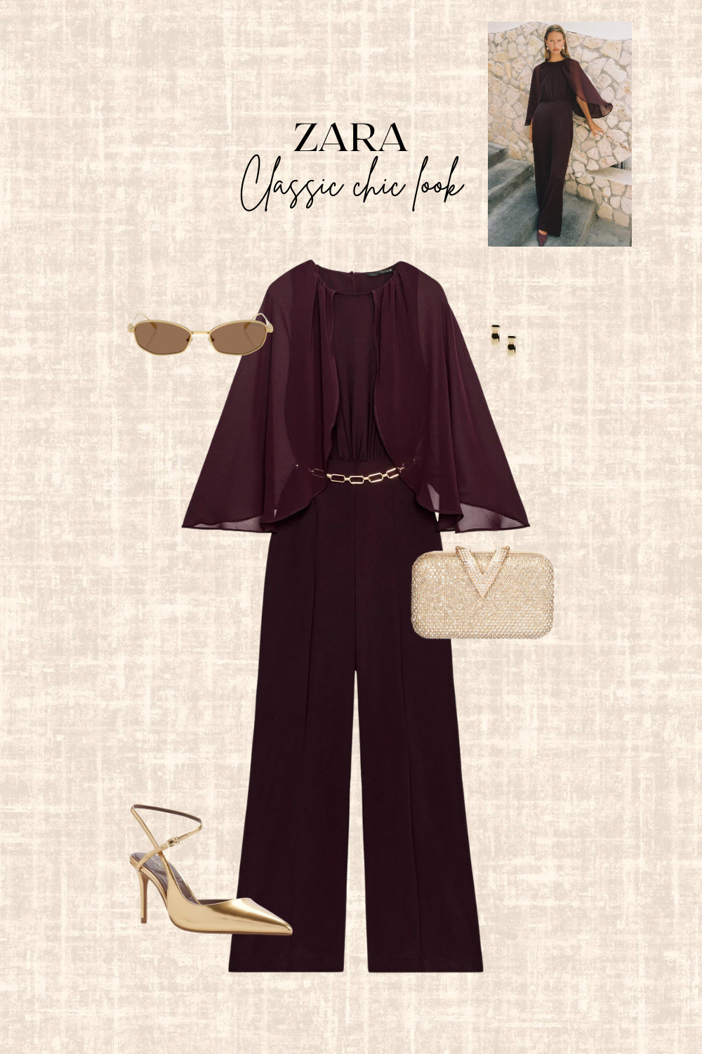 Zara Classic chic look! 

Jumpsuit, fall outfit, clutch, sunglasses, heels, earrings

#LTKstyletip #LTKbag #LTKover50style
