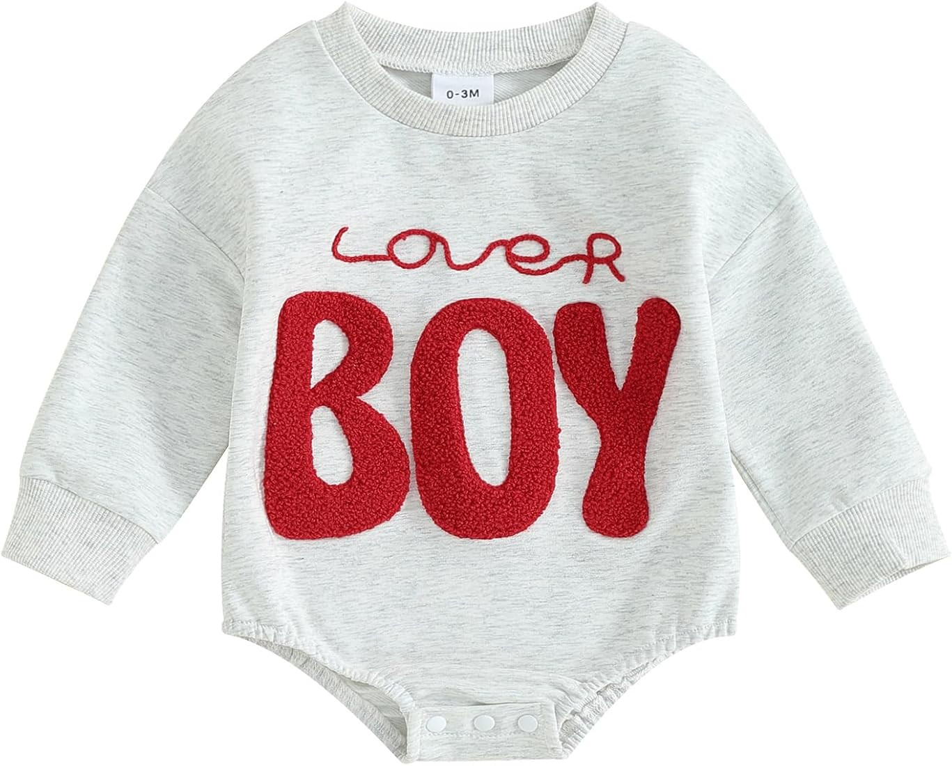 Lesimsam Newborn Baby Boy Girl Valentines Day Outfit Sweatshirt Bubble Romper Oversized Long Slee... | Amazon (US)
