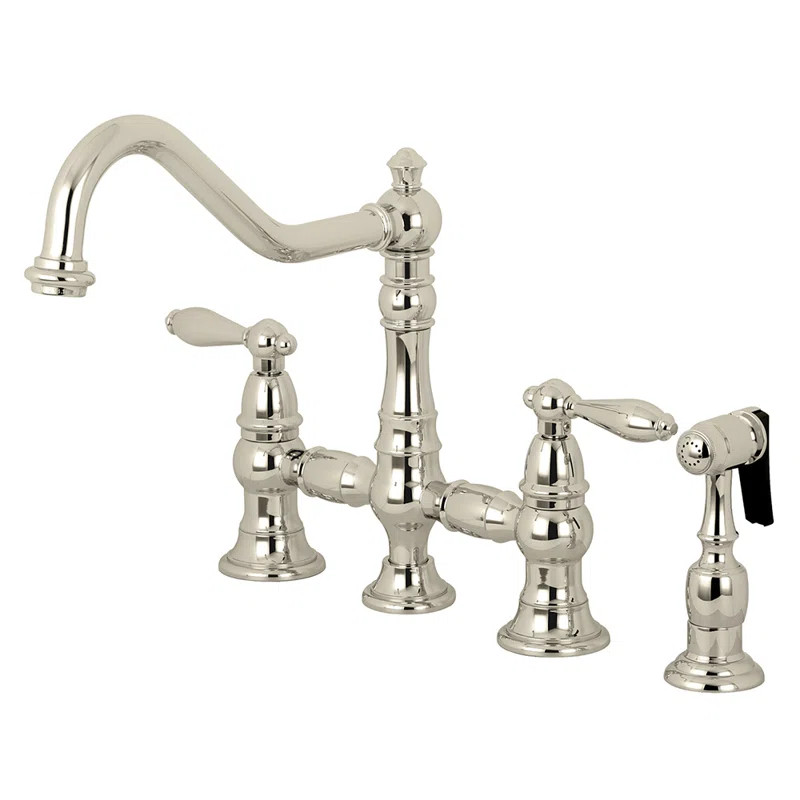 Restoration Bridge Faucet With Side Spray | Wayfair North America