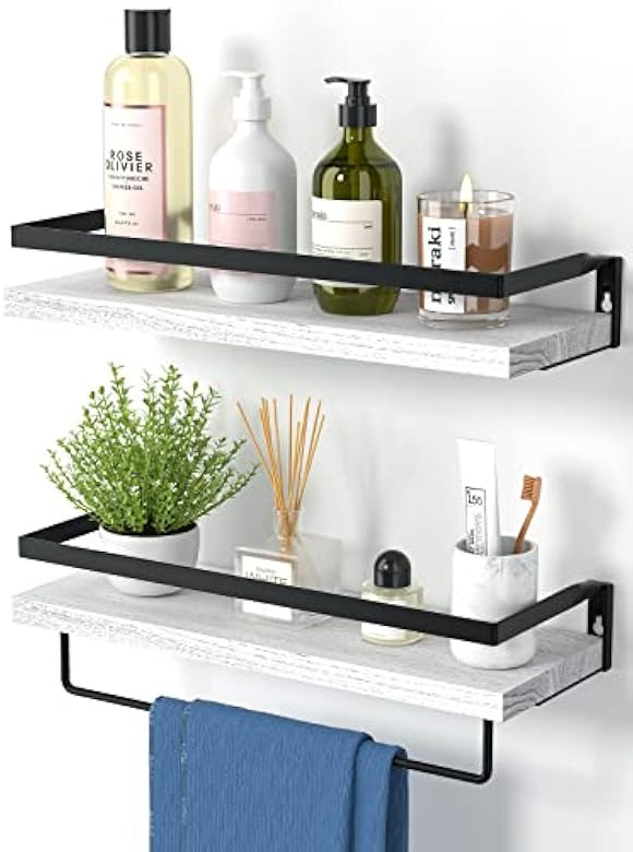 AMADA HOMEFURNISHING Wall Shelves, Floating Shelves for Bathroom, Kitchen, Bedroom, Bathroom Shel... | Amazon (US)