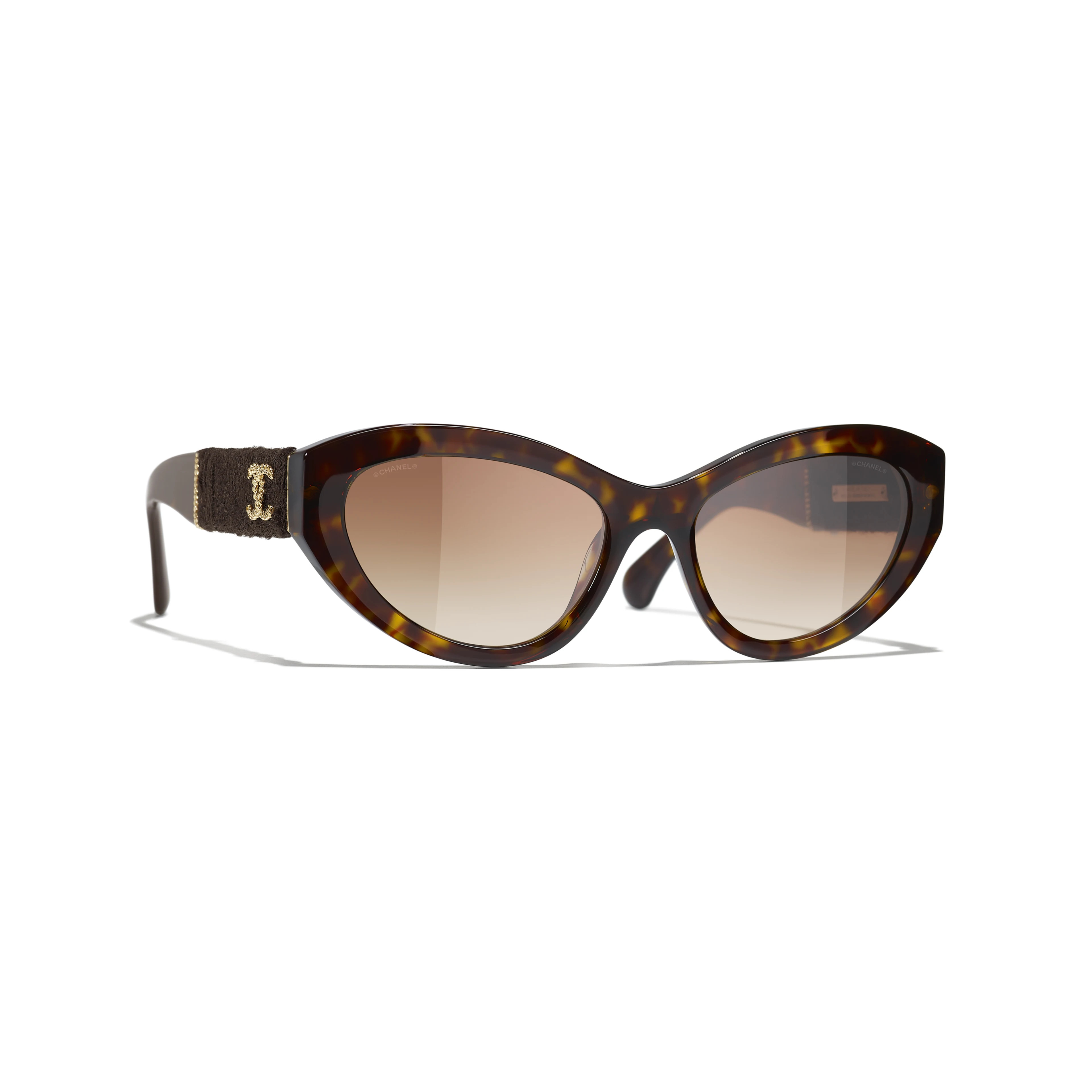 Sunglasses: Cat Eye Sunglasses, acetate & tweed — Fashion | CHANEL | Chanel, Inc. (US)