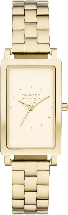Skagen Women's Hagen Rectangular Case Three Hand Watch with Steel Mesh or Leather Band | Amazon (US)