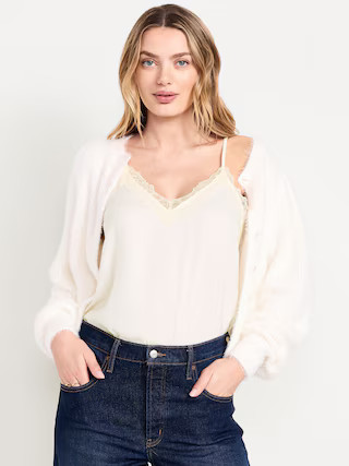 Lace-Trim Satin Cami Top | Old Navy (US)