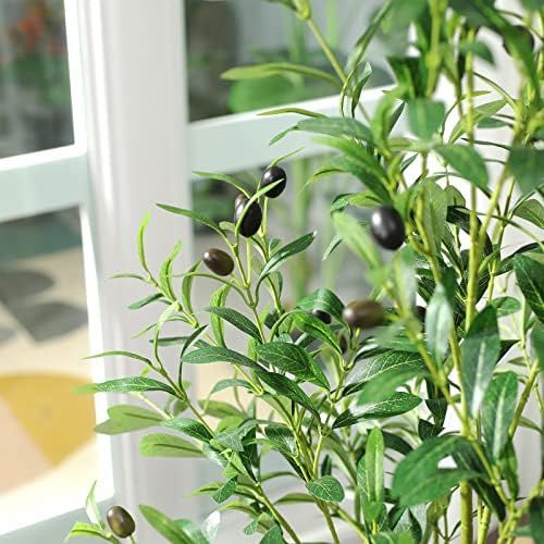 VIAGDO Olive Tree Artificial, 5.2FT Tall Fake Olive Leaf Plant in PE Pot, 56 Decorative Faux Oliv... | Amazon (US)