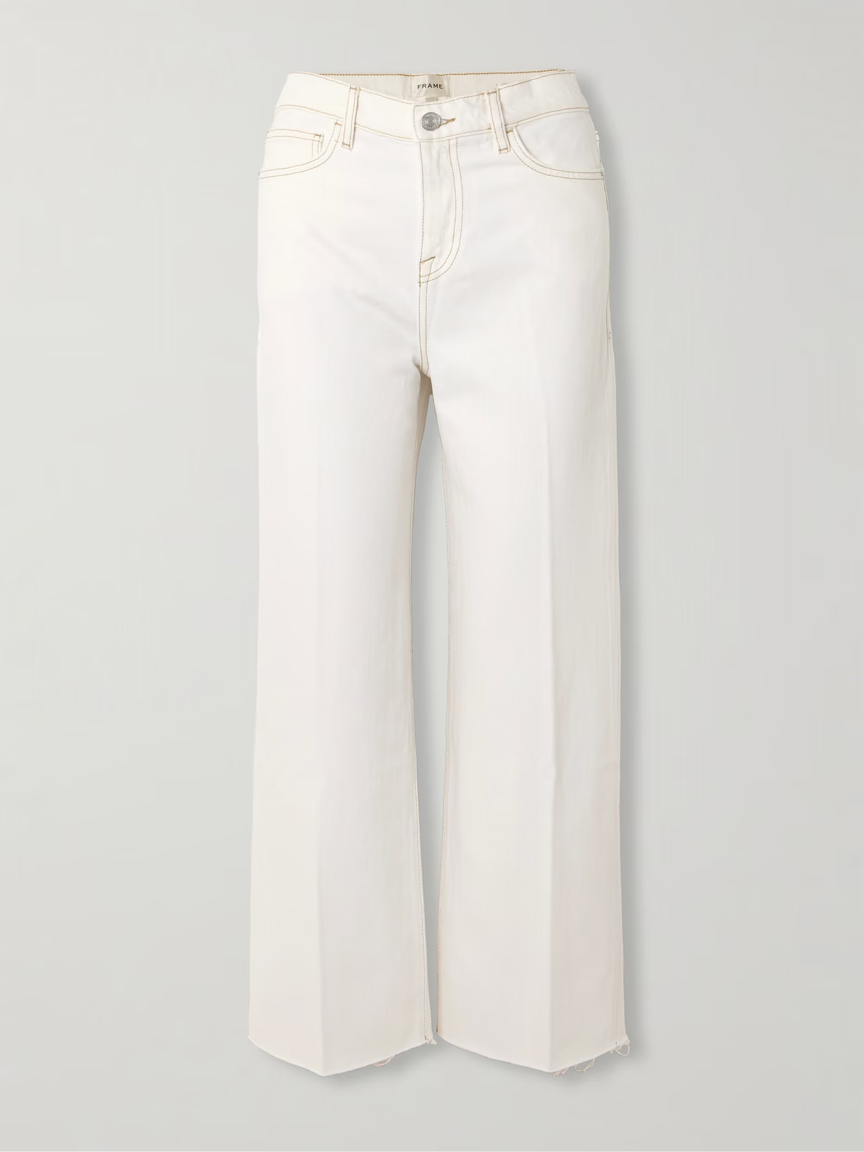 FRAME - Le Jane Cropped High-rise Wide-leg Jeans - White - 32 | NET-A-PORTER APAC