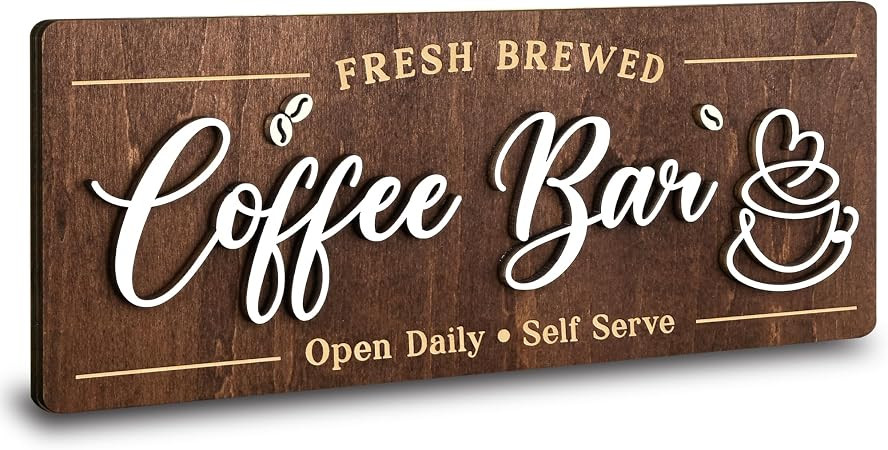 Coffee Bar Sign for Wall, Vintage Cafe Station Signs for Coffee Bar Decor | Vintage Coffee Access... | Amazon (US)