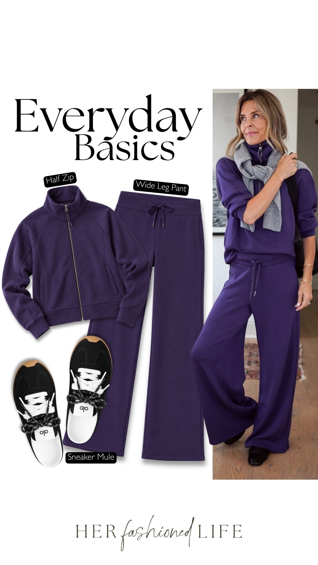 I’m 5’6”
-ruched wide leg pant size XS P
-half zip size S -wide leg pant size S P