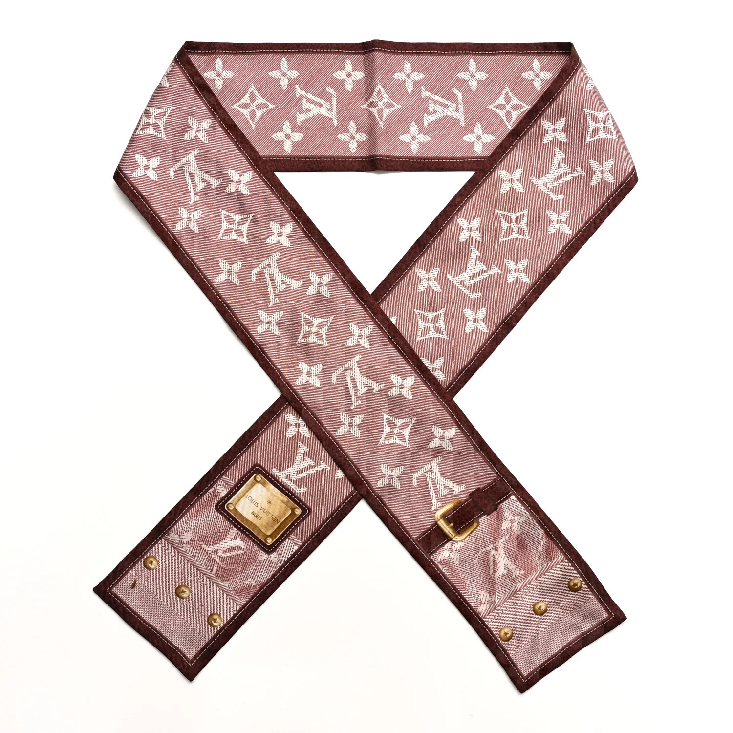 Louis Vuitton Silk Monogram New Denim Bandeau Cherry 1740125 | FASHIONPHILE (US)