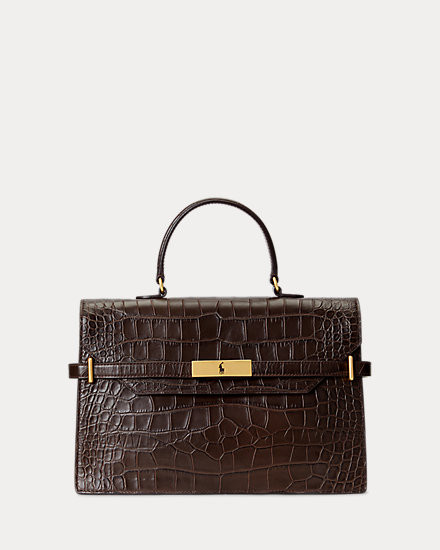 Polo ID Croc-Embossed Leather Satchel | Ralph Lauren (UK)
