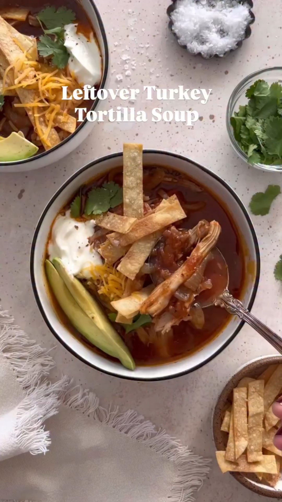 Transform your Thanksgiving leftovers into this delicious turkey tortilla soup 💛

Dairy free and gluten-free
https://www.skinnytaste.com/tortilla-soup/