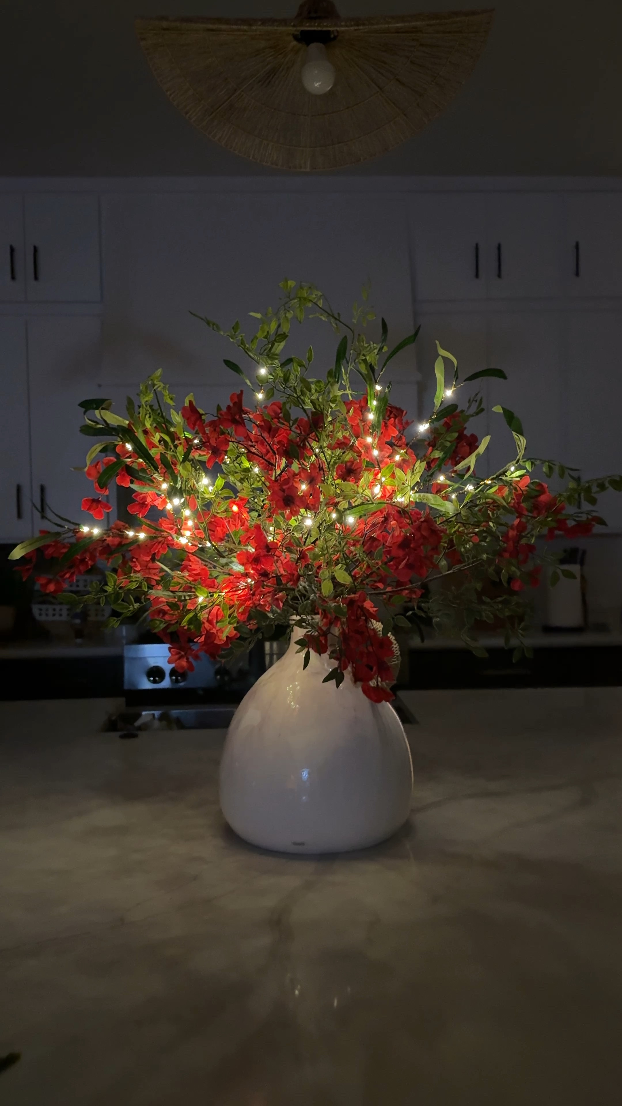 Christmas Kitchen Island Center peice floral arrangement. 

#LTKHome #LTKHoliday #LTKSeasonal