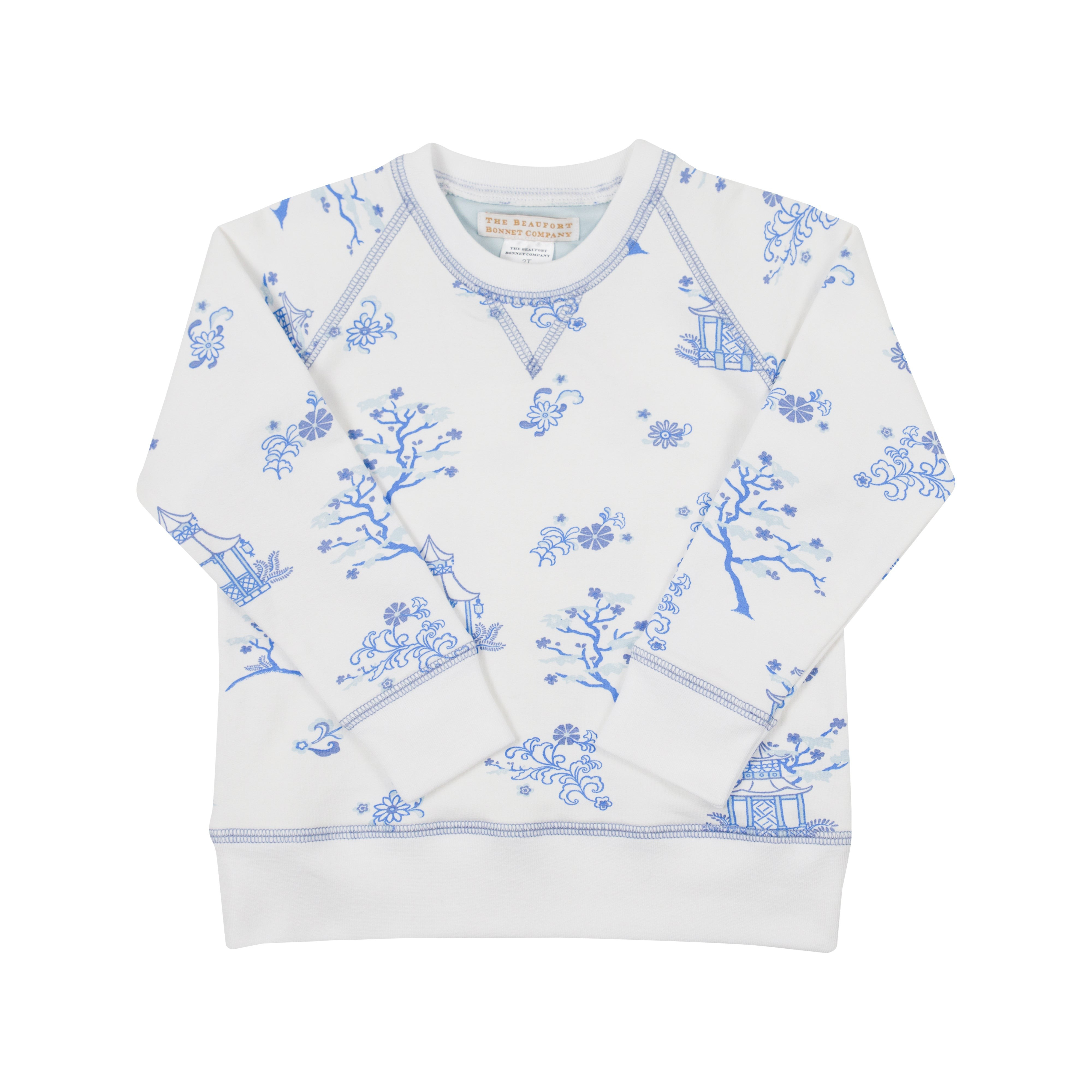 Cassidy Comfy Crewneck - Sir Proper's Pagoda with Worth Avenue White | The Beaufort Bonnet Company