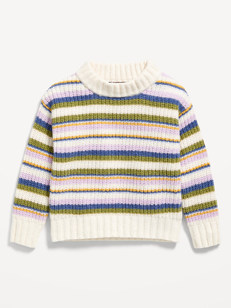Crew-Neck Chenille-Knit Sweater for Toddler Girls | Old Navy (US)