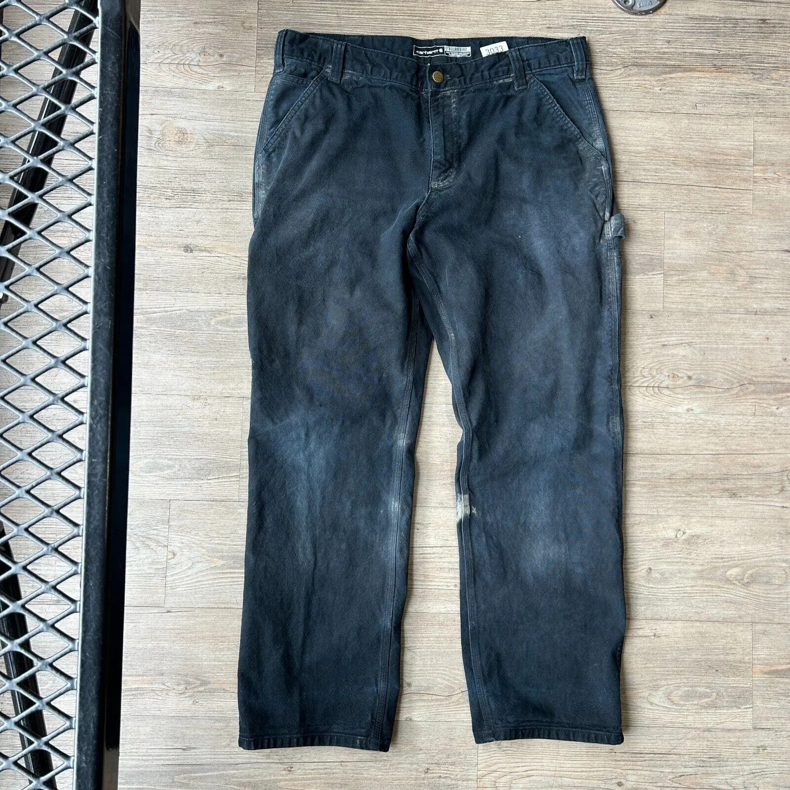 VINTAGE | Carhartt Faded Black Workwear Pants sz W38 L32 | Etsy (US)