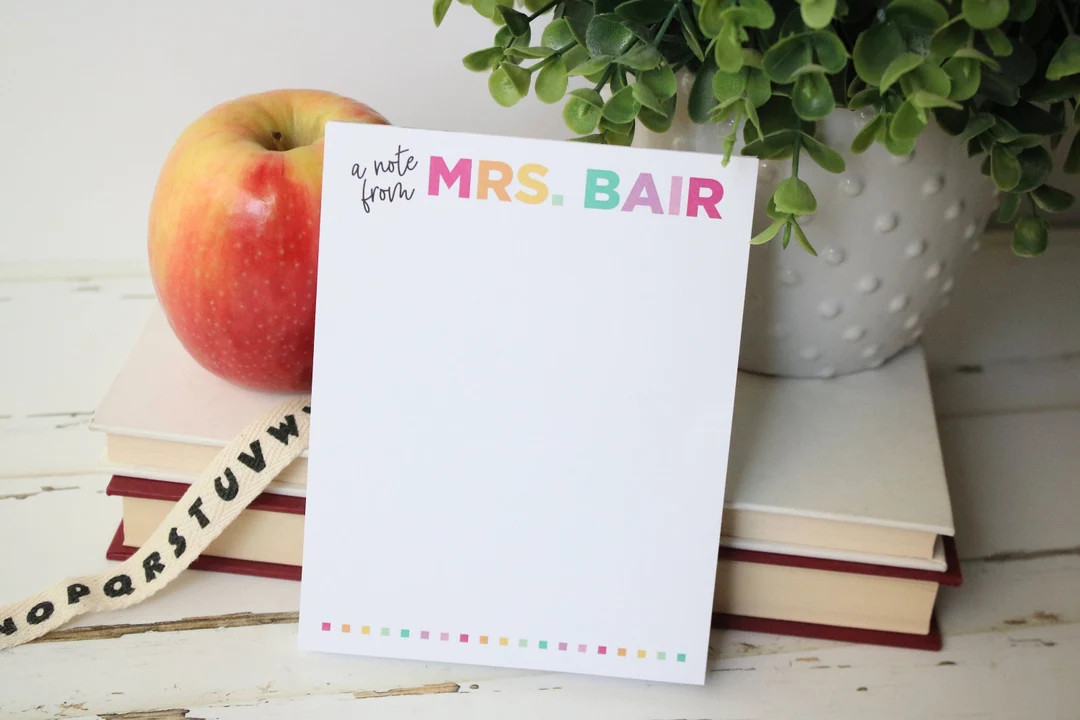 Personalized Notepad Personalized Teacher Gift Teacher - Etsy | Etsy (US)