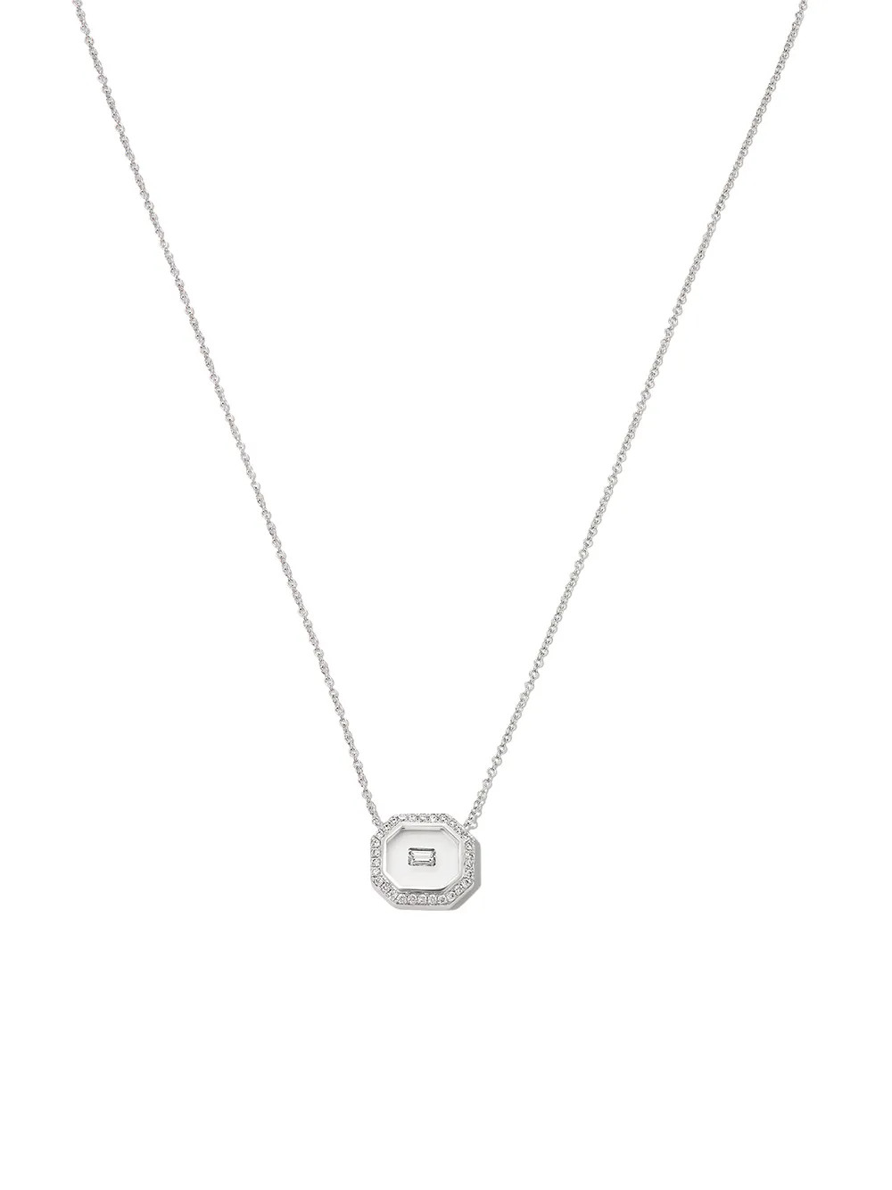 Nikos Koulis 18kt White Gold Diamond And Enamel Necklace - Farfetch | Farfetch Global