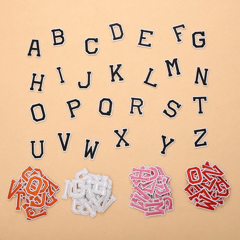 Letter A Thru Z 5 Colors Handmade Embroidery Patchs/crative | Etsy | Etsy (US)