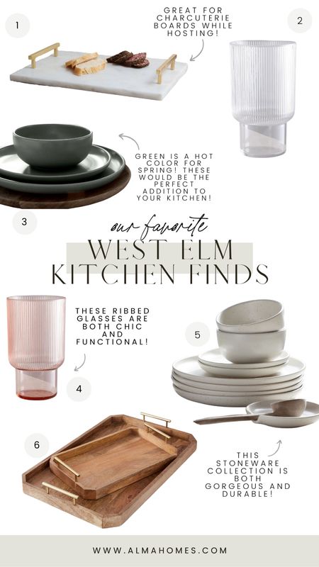 Some of our favorite West Elm Kitchen finds! Love the charcuterie board for hosting this spring and summer! 

#LTKhome #LTKfamily #LTKSeasonal
