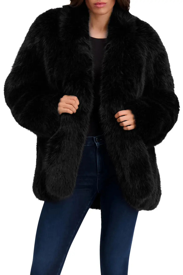 Lyla Grant Fur-Free Fox (Faux Fur) Jacket in Brown Multi at Nordstrom, Size Medium | Nordstrom