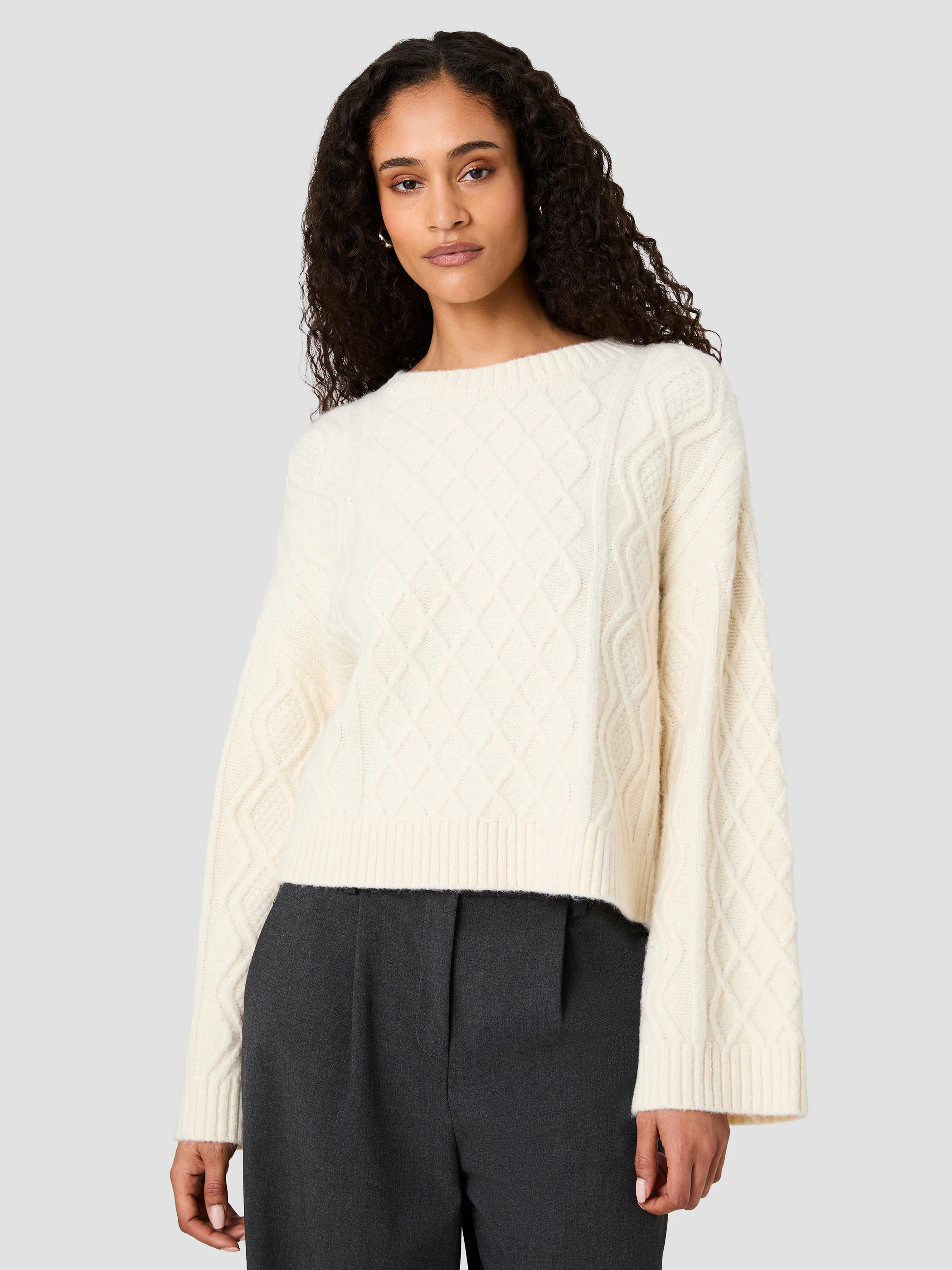 WESLEY KNIT CABLE PULLOVER SWEATER | French Connection (US)