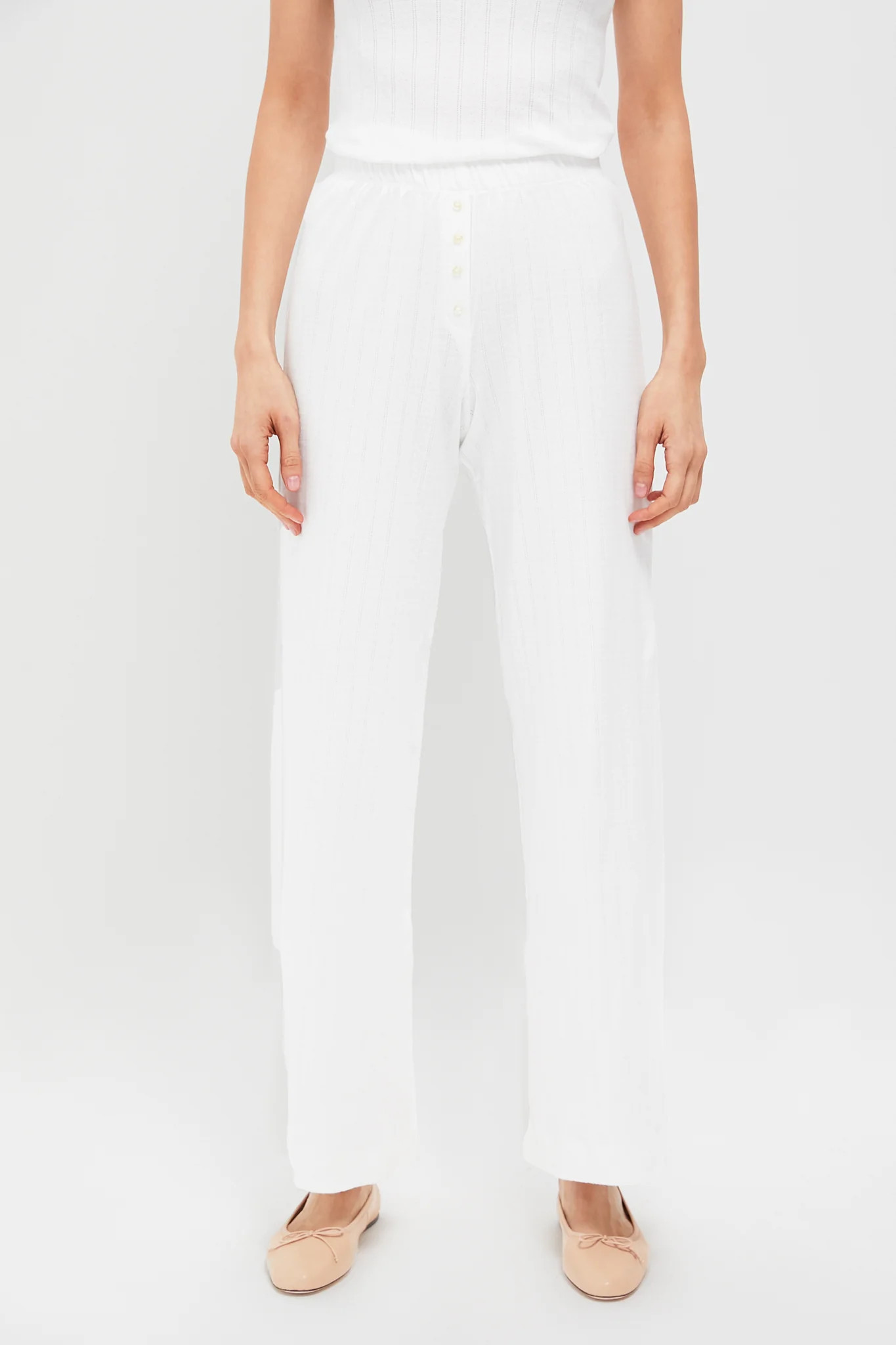 White Pointelle Boxer Pants | Tuckernuck (US)