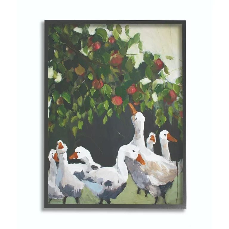 Stupell Industries Ducks and Apples Animal Green Painting Framed Giclee Texturized Art by Melissa... | Walmart (US)