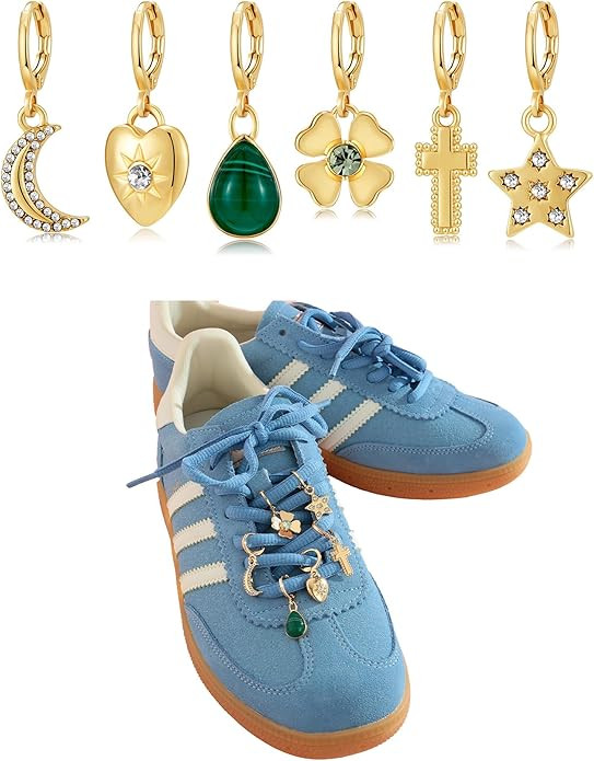 6Pcs Shoe Charms For Sneakers Gold Sneaker Charms Ocean and Fruit Themed Shoelace Charm Customize... | Amazon (US)