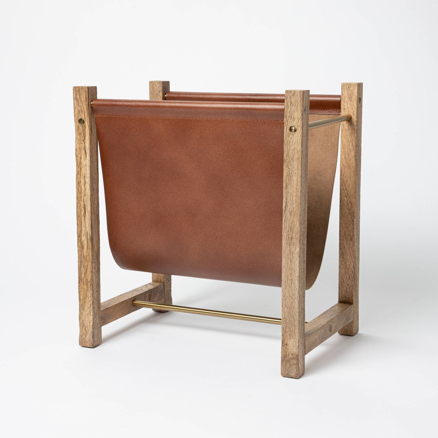 Wood and Leather Magazine Holder Natural - Threshold™ designed with Studio McGee | Target