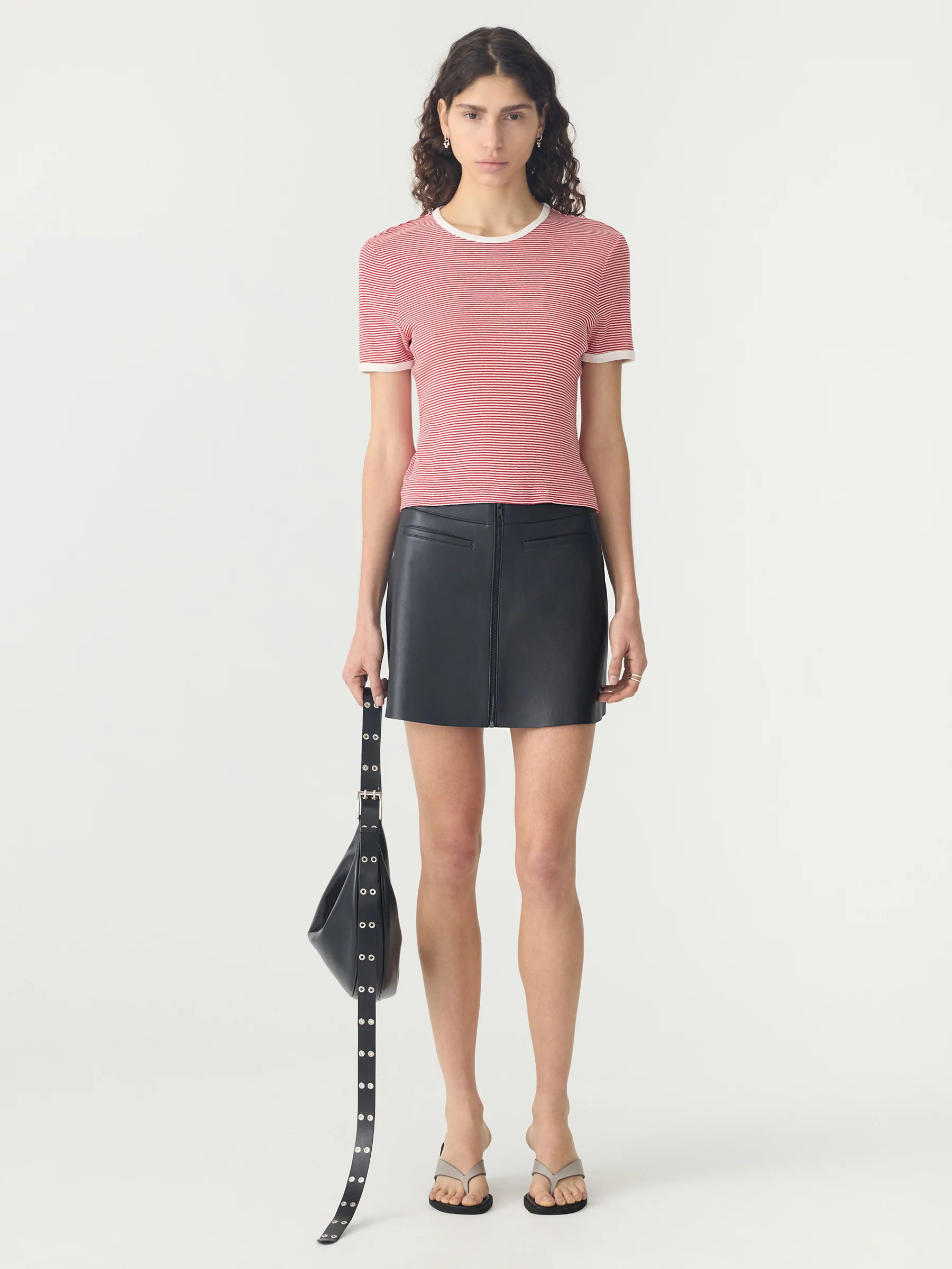Stripe Rib Baby Short Sleeve T-Shirt | Bassike