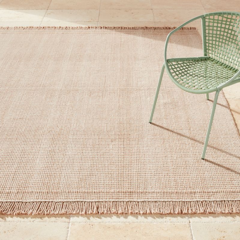 Theo Natural & White Outdoor Rug | CB2 | CB2