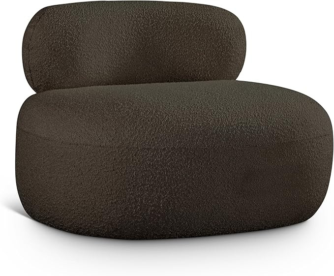 Meridian Furniture 140Brown-C Venti Collection Art Deco Chair with Rich Brown Boucle Fabric, Curv... | Amazon (US)
