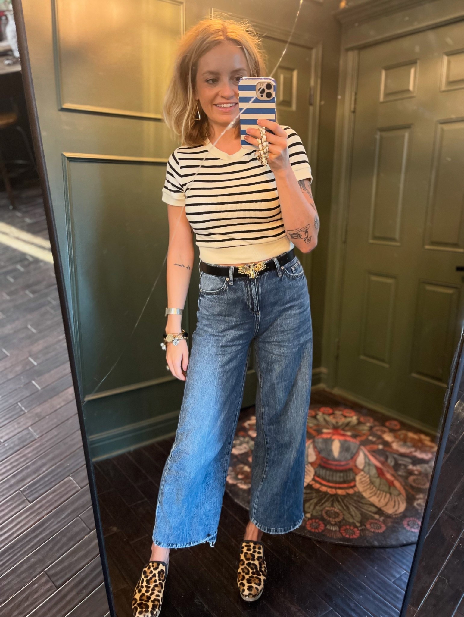 Every time I wear these beloved J.Crew clogs, I get at least one compliment 👏✨ Sadly, they’re discontinued (cue the heartbreak 💔), but I’ve linked some amazing similar options in my LTK so you can snag the look too! Paired them with a classic striped tee + wide-leg denim for that effortless, chic vibe.

#OOTD #LTKstyle #ChicAndEffortless #WardrobeFavorites #OutfitInspo #LTKFinds #LTKshoecrush #FallStyle2025 #EverydayStyle