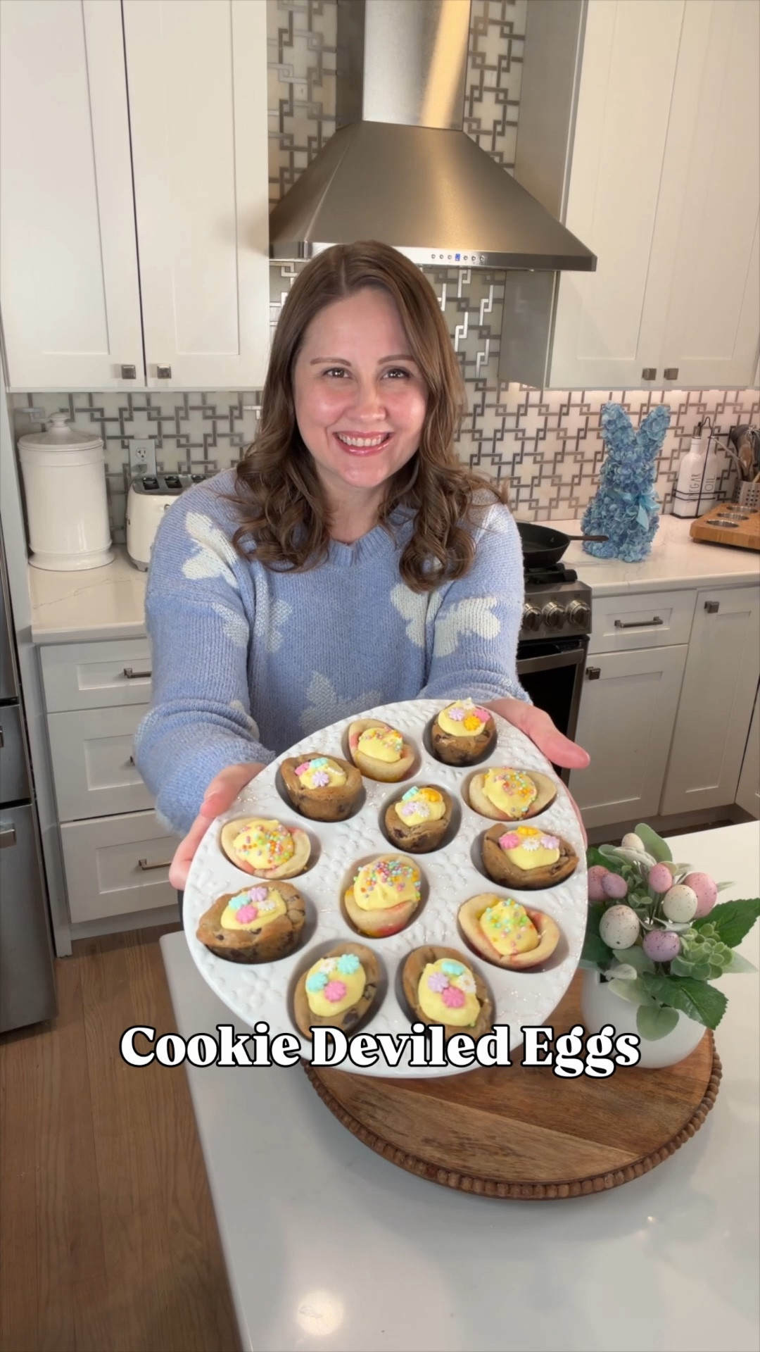 🐣🍪 These Cookie Deviled Eggs might be the cutest Easter dessert I’ve ever made… and they taste just as good as they look!! Soft baked cookies filled with creamy homemade icing and topped with sprinkles — they disappear FAST.  If using my homemade icing recipe, these are best served chilled so make them ahead and keep them in the fridge until serving for the perfect texture!

I used silicone molds to get that classic “egg” shape and tried both sugar cookie and chocolate chip — highly recommend doing both for variety!

Homemade Icing Recipe:
• 8 oz cream cheese (softened)
• ½ cup butter (softened)
• 2 tsp vanilla
• 2 cups powdered sugar
• Yellow food coloring (optional, for the “yolk” look)

Beat together until smooth and creamy. Spoon or pipe into the cookie centers and finish with sprinkles for that fun Easter touch.

Everything I used is linked here to make recreating these easy! 🫶

#LTKFamily #EasterDessert #EasterTreats #SpringBaking #EasterIdeas #HolidayBaking #DessertInspo

#LTKSeasonal #LTKSeasonal #LTKfoodie #LTKHome